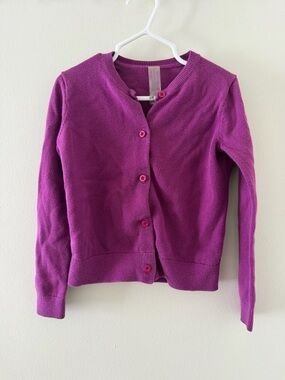 Primary Purple Girls' Button Cardigan Sweater